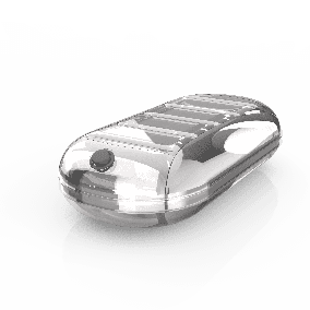 Cutaway render of the internal bladder seen from three-quarters, showing the flow-through chambers